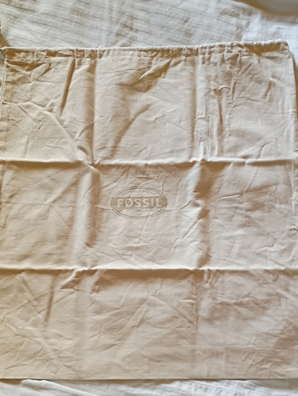 Fossil Cream Branded Fabric Dust Bag Travel